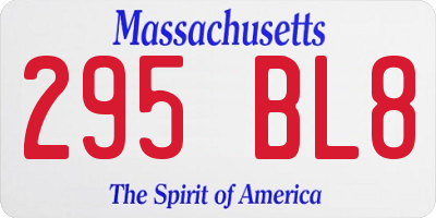 MA license plate 295BL8