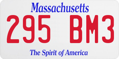 MA license plate 295BM3