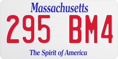 MA license plate 295BM4