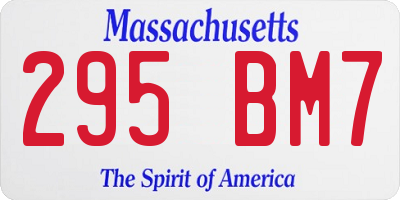 MA license plate 295BM7