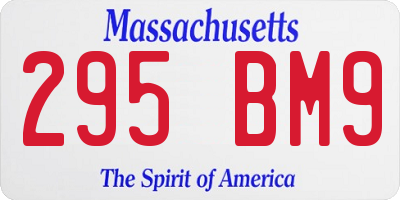MA license plate 295BM9