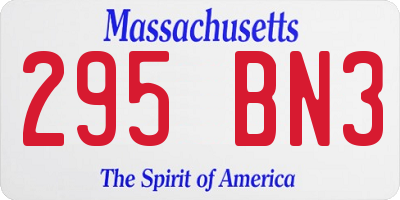MA license plate 295BN3