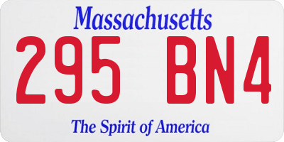 MA license plate 295BN4