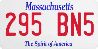 MA license plate 295BN5
