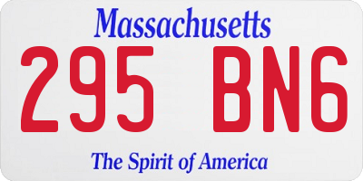 MA license plate 295BN6
