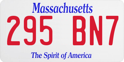 MA license plate 295BN7