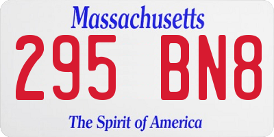 MA license plate 295BN8