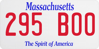 MA license plate 295BO0