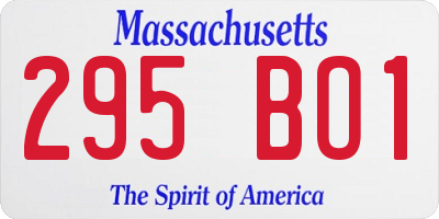 MA license plate 295BO1