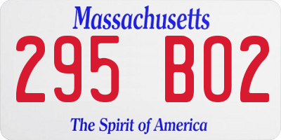 MA license plate 295BO2