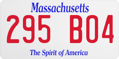 MA license plate 295BO4