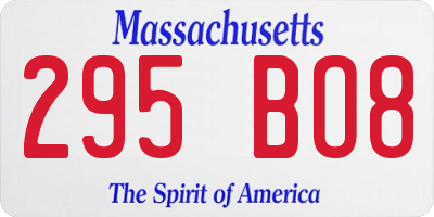 MA license plate 295BO8