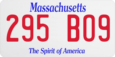 MA license plate 295BO9