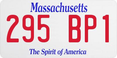 MA license plate 295BP1