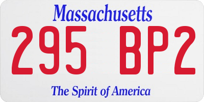 MA license plate 295BP2