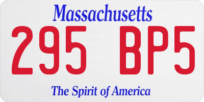 MA license plate 295BP5