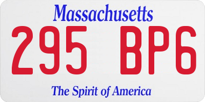 MA license plate 295BP6