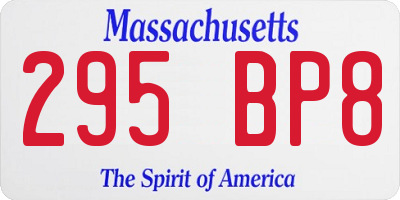 MA license plate 295BP8