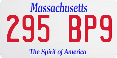 MA license plate 295BP9