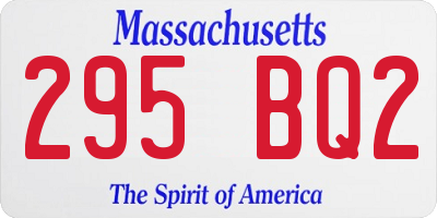 MA license plate 295BQ2