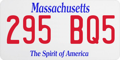 MA license plate 295BQ5