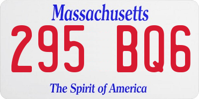 MA license plate 295BQ6