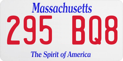 MA license plate 295BQ8