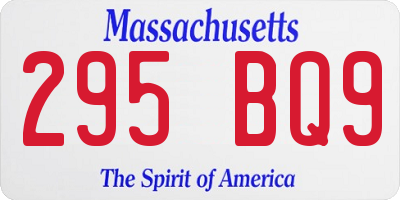 MA license plate 295BQ9