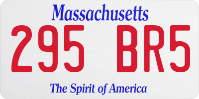 MA license plate 295BR5