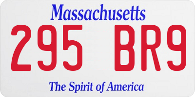 MA license plate 295BR9