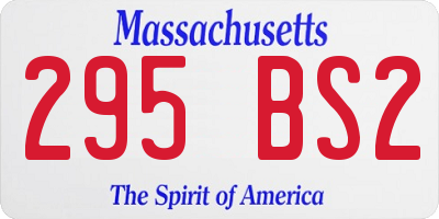 MA license plate 295BS2