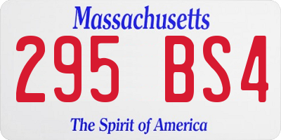 MA license plate 295BS4
