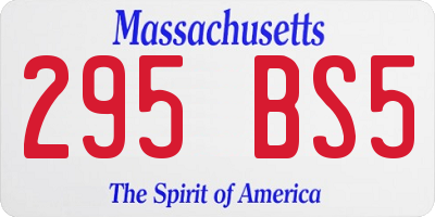 MA license plate 295BS5