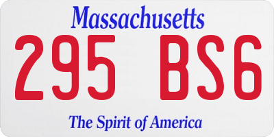 MA license plate 295BS6