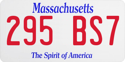 MA license plate 295BS7