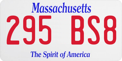 MA license plate 295BS8