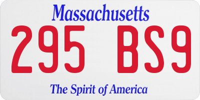 MA license plate 295BS9