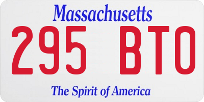 MA license plate 295BT0