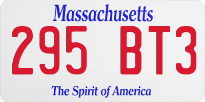 MA license plate 295BT3