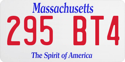 MA license plate 295BT4