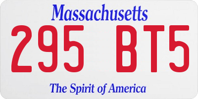 MA license plate 295BT5