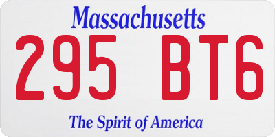 MA license plate 295BT6