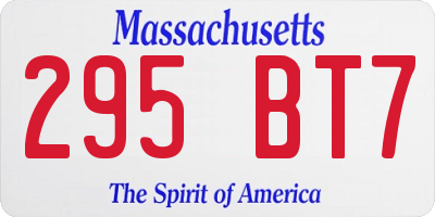 MA license plate 295BT7