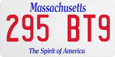 MA license plate 295BT9