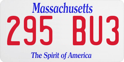 MA license plate 295BU3