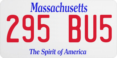 MA license plate 295BU5