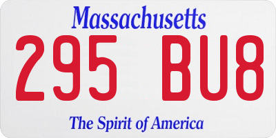 MA license plate 295BU8