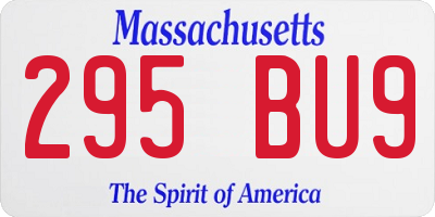 MA license plate 295BU9