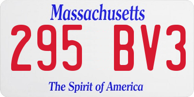MA license plate 295BV3