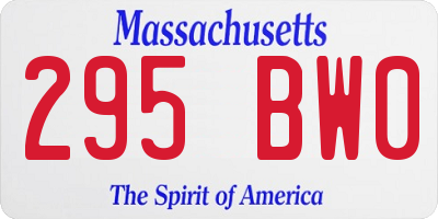 MA license plate 295BW0